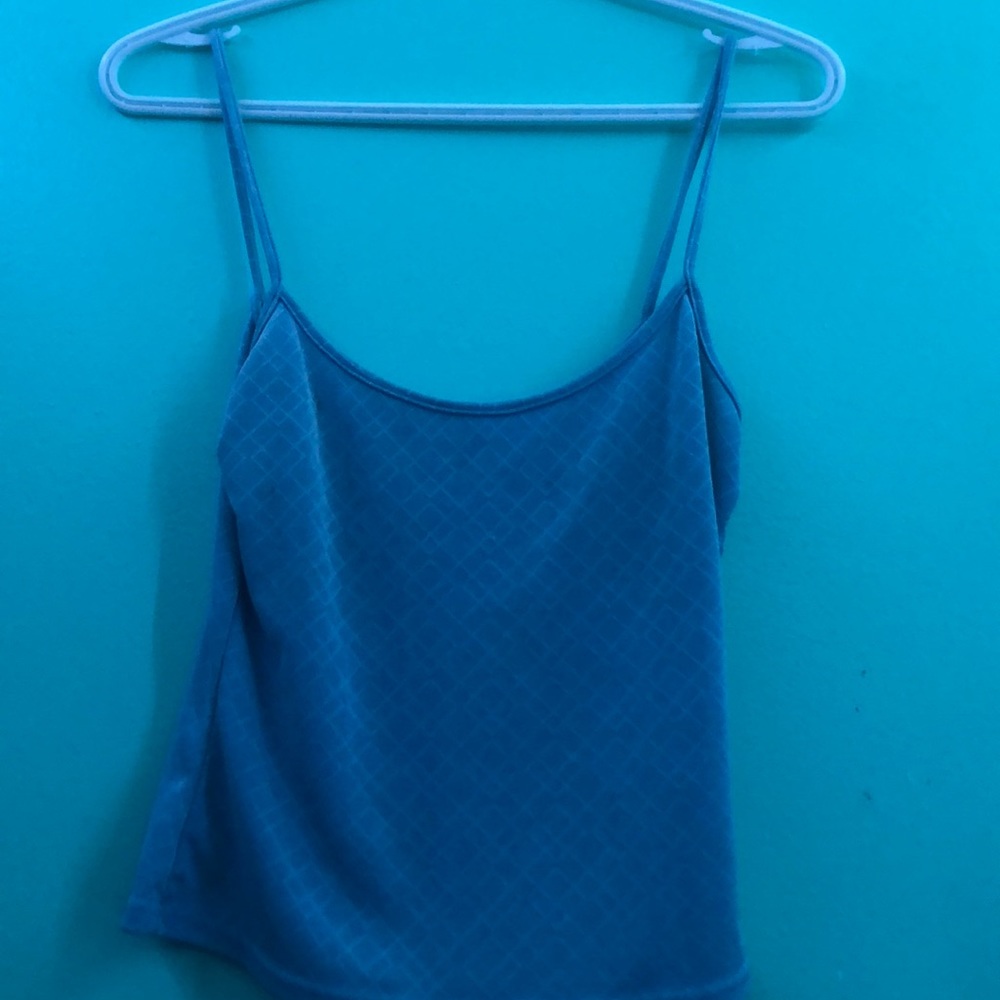 Blue cropped tank top